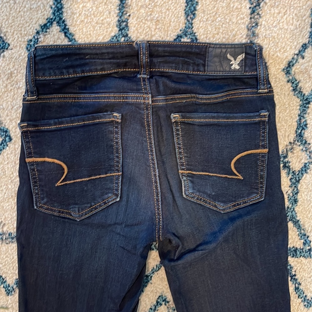 American Eagle Super Super Stretch 00 Short Jeggings Dark Wash - Picture 5 of 5